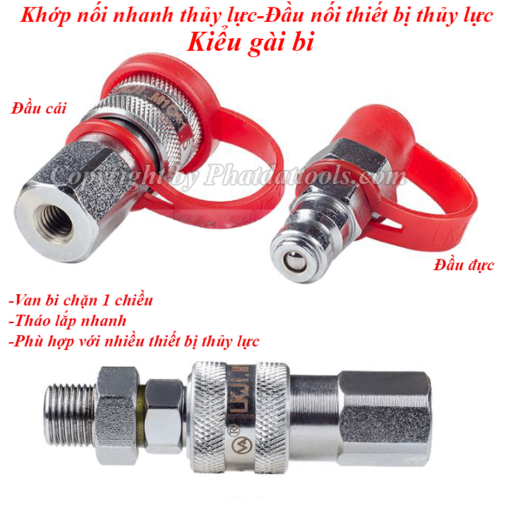 Đầu Nối Nhanh 3/8 Thiết Bị Thủy Lực Vặn Ren