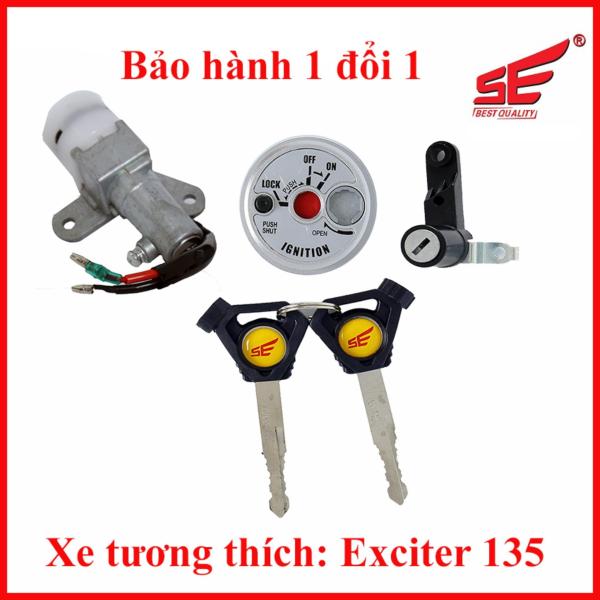 Bộ ổ khóa xe máy EXCITER 135 dòng 2 cạnh thương hiệu SE