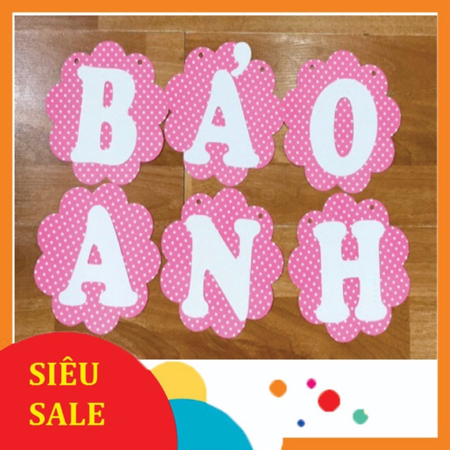 Dây chữ giấy ghép tên  bé (4k/ chữ)