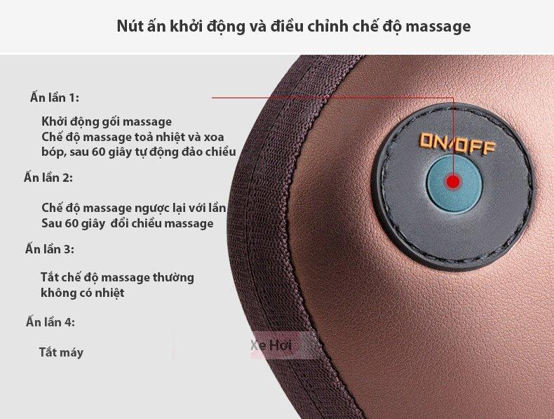 [HCM]Gối massage Jinkairui 8 bi hồng ngoại trị liệu cổ vai gáy cột sống lưng chất liệu da vải chống thấm nước (gối mát xa)