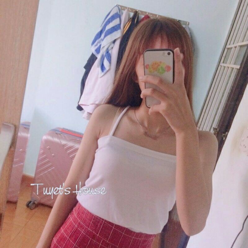 ÁO 2 DÂY SỢI BÚN SIÊU HÓT, ÁO CROPTOP NỮ BAO CHẤT ĐẸP