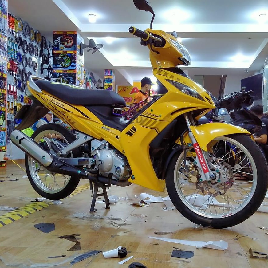 Tem rời exciter 2010 Crypton dán xe vàng