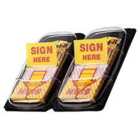 Giấy ghi chú Sign Here nhựa - Post it