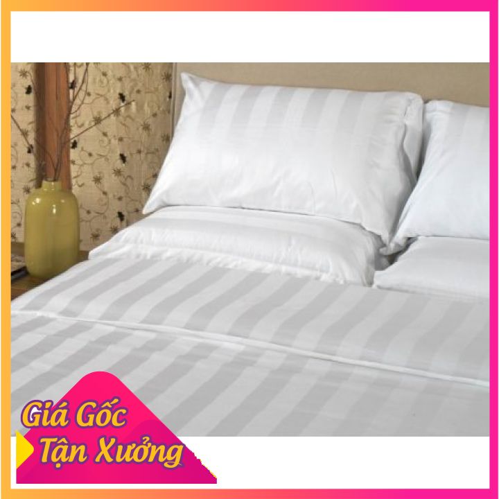 [SALE SẬP SÀN] Vỏ gối trắng sọc T400