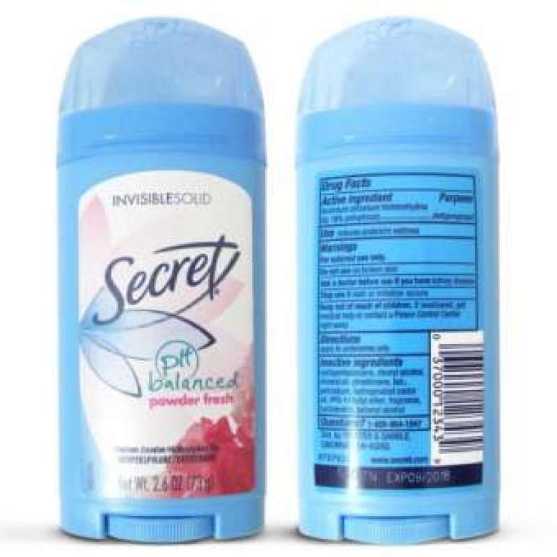 Lăn khử mùi dạng sáp Secret PH Balanced Powder Fresh Invisible Solid 73g - MỸ nhập khẩu
