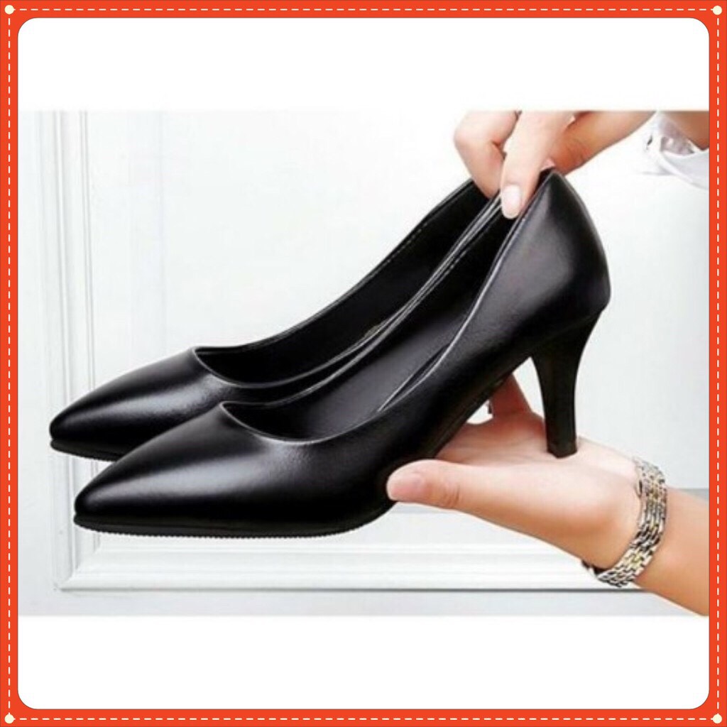 Cao gót công sở trơn 5 phân màu đen MÃ siêu rẻ SRLCC1
