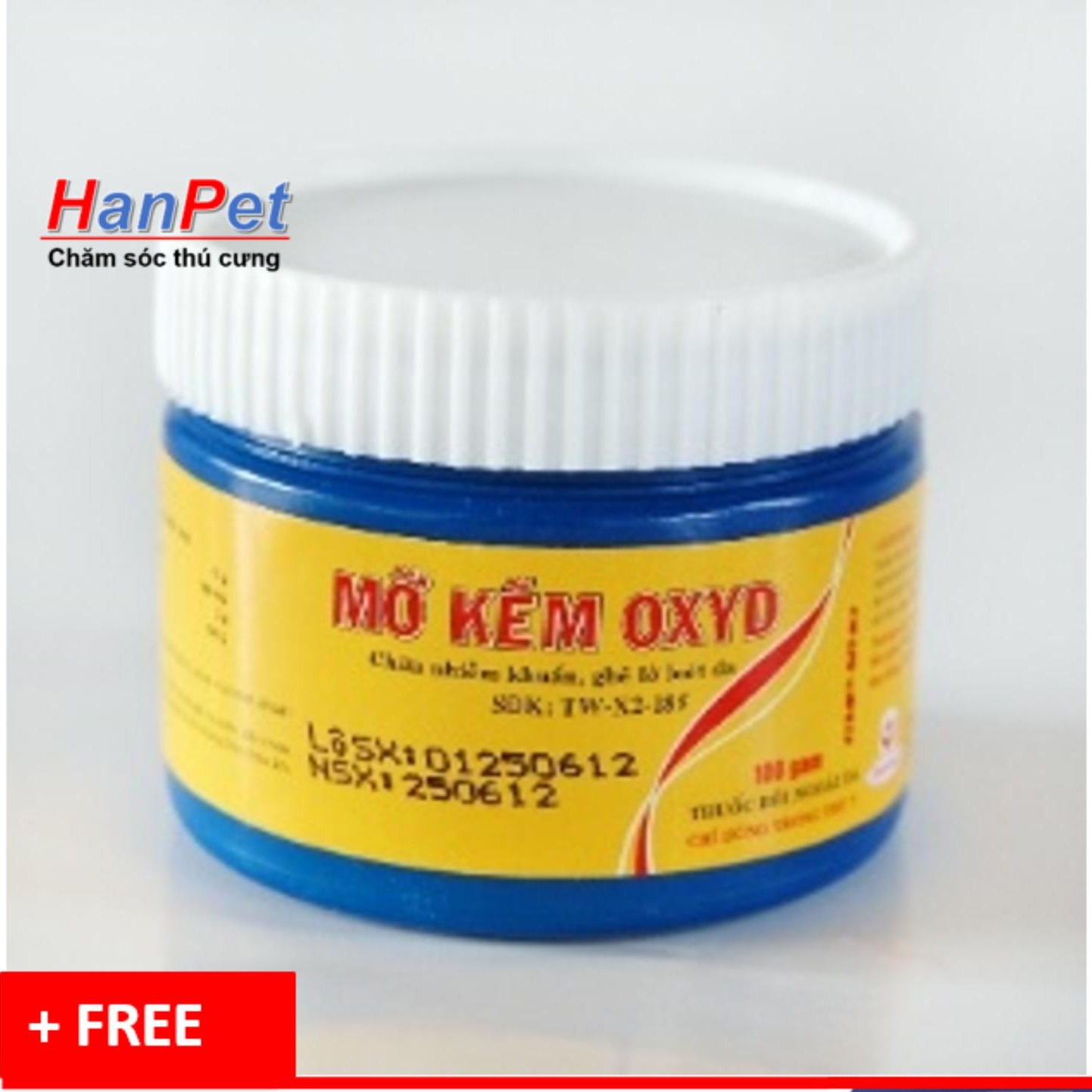 Hanpet - mỡ kẽm oxyd - tặng 1 gói phòng bệnh chó mèo