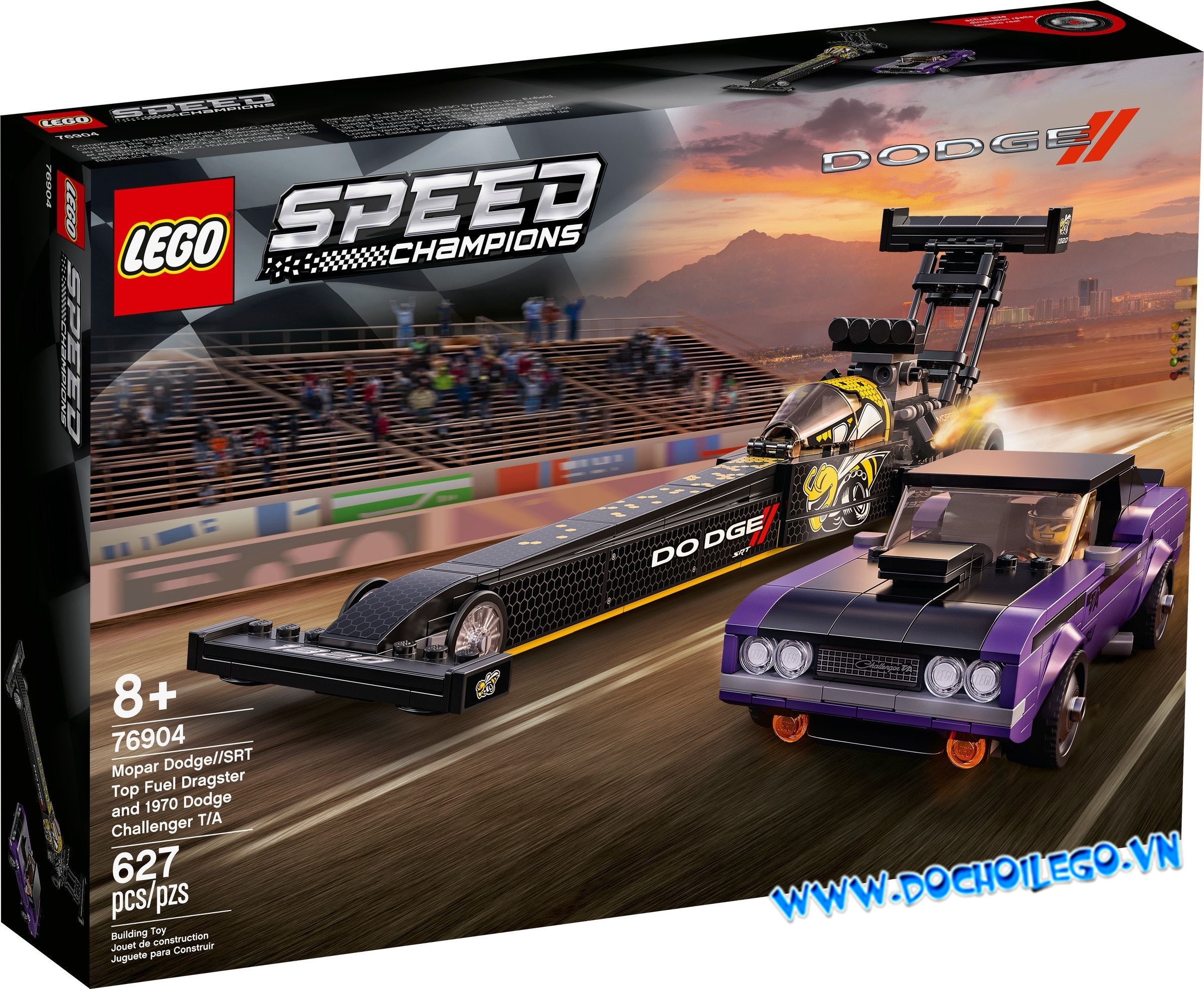 76904 LEGO Speed Champions  Mopar Dodge//SRT Top Fuel Dragster and 1970 Dodge Challenger T/A