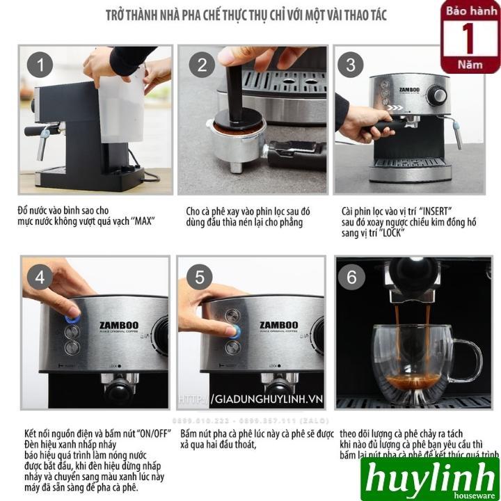 Máy pha cà phê Espresso Zamboo ZB-88CF - Tặng 500 gram cafe