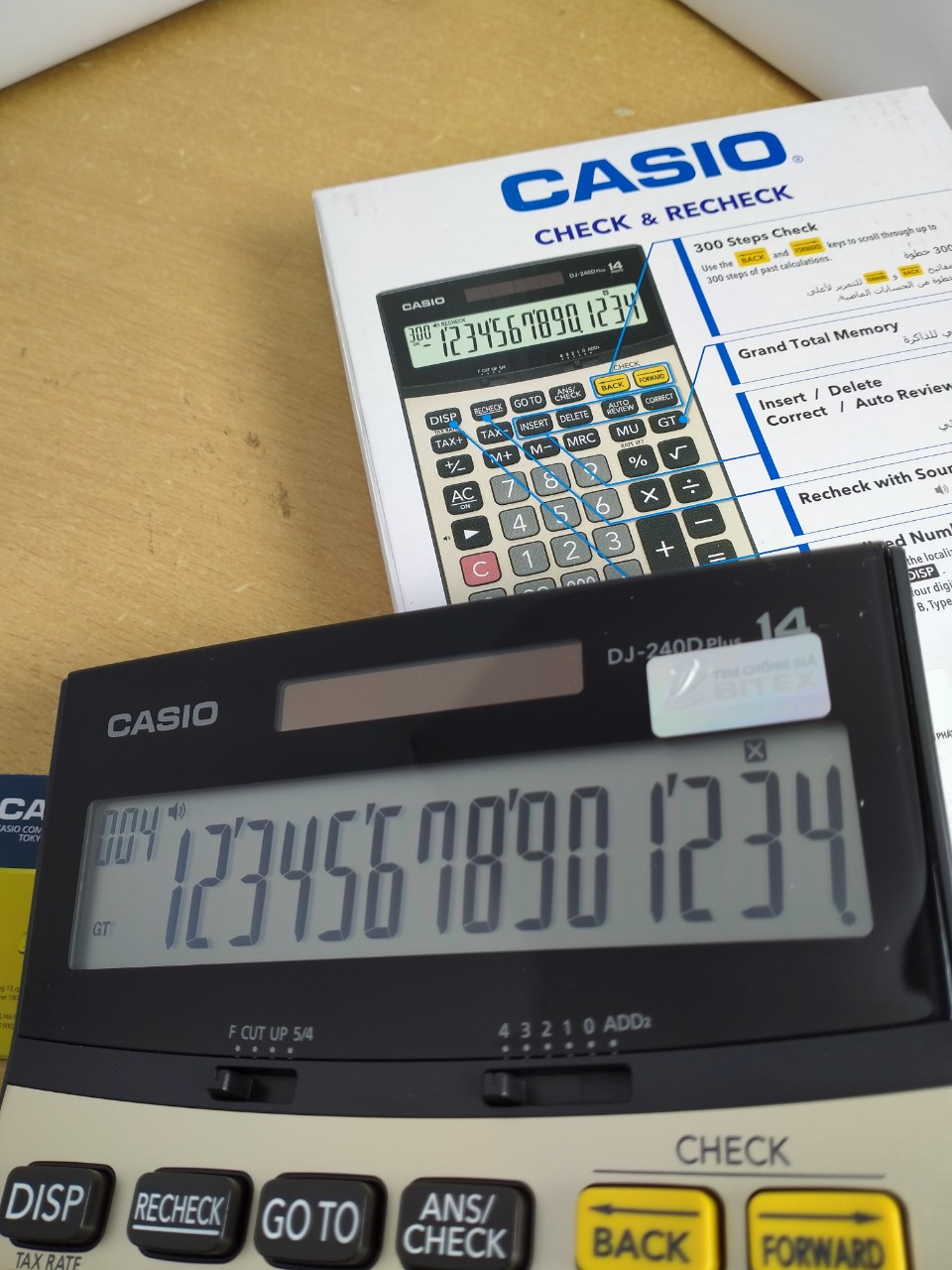 Máy tính bàn 14 số Casio DJ-240D Plus
