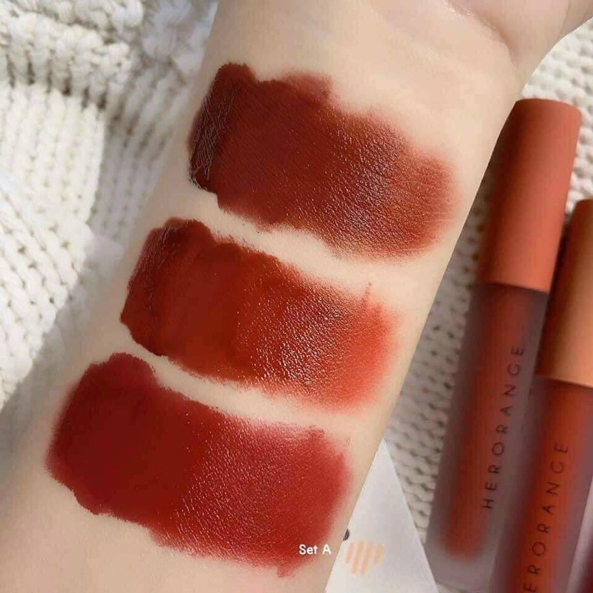 Set 3 Cây Son Kem Lì Herorange Lip Glaze- Set B