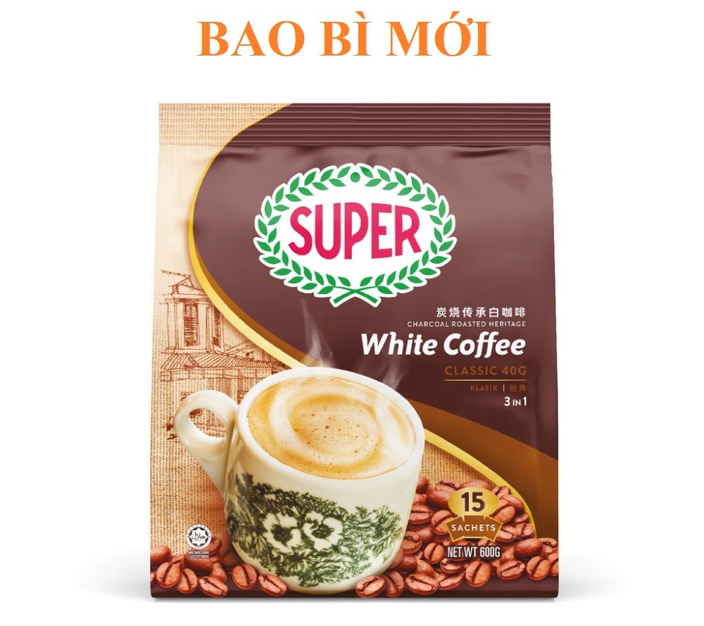 HCM Cà phê trắng hòa tan 3 in 1 Super White Coffee - Classic