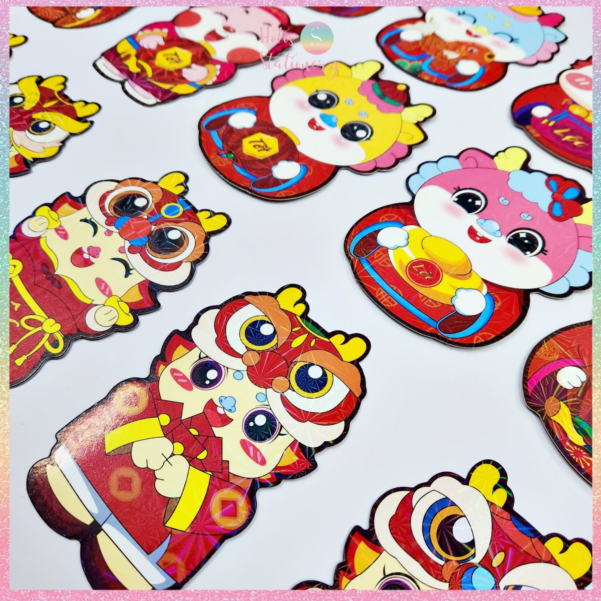Set 10 Bao lì xì Rồng Chibi dạ quang Giáp Thìn 2024
