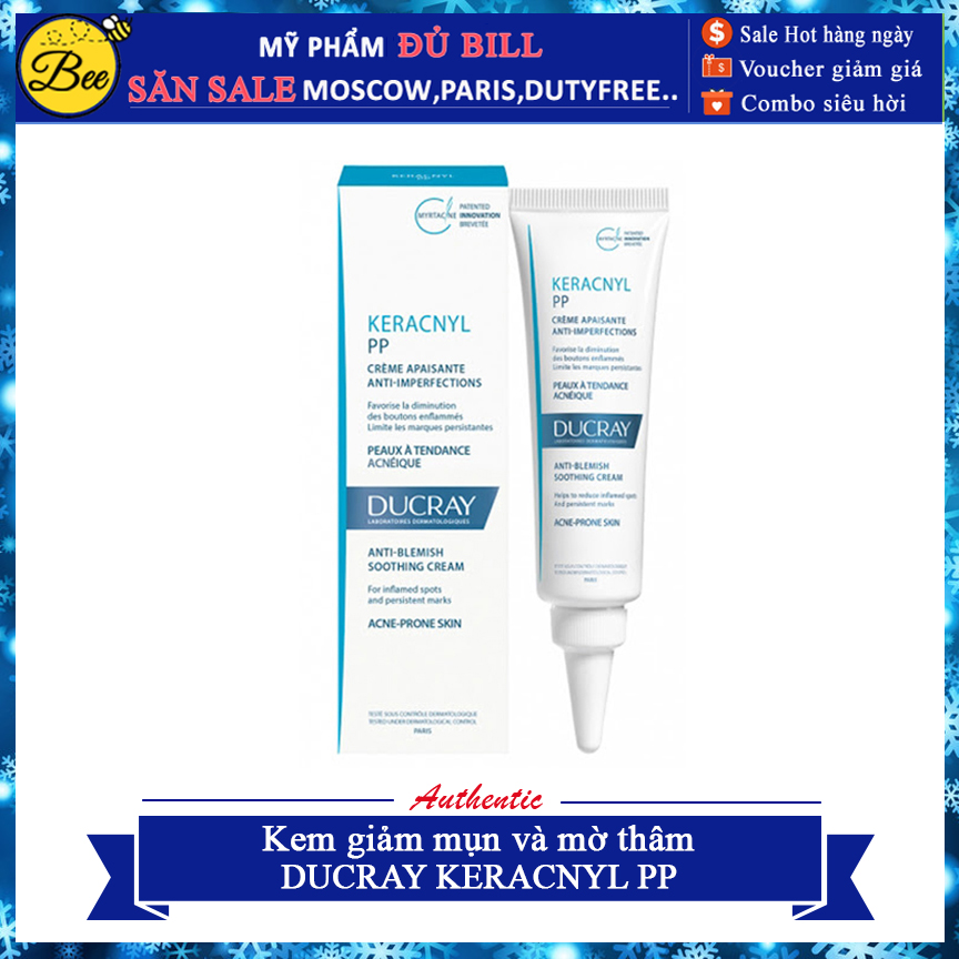 Kem ducray keracnyl pp cream giảm mụn mờ thâm