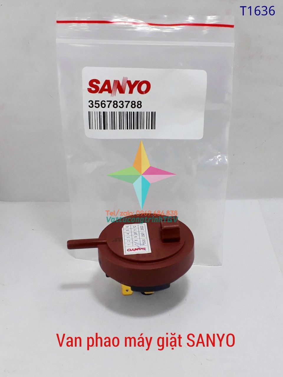 Van phao áp lực máy giặt SANYO cửa ngang hãng