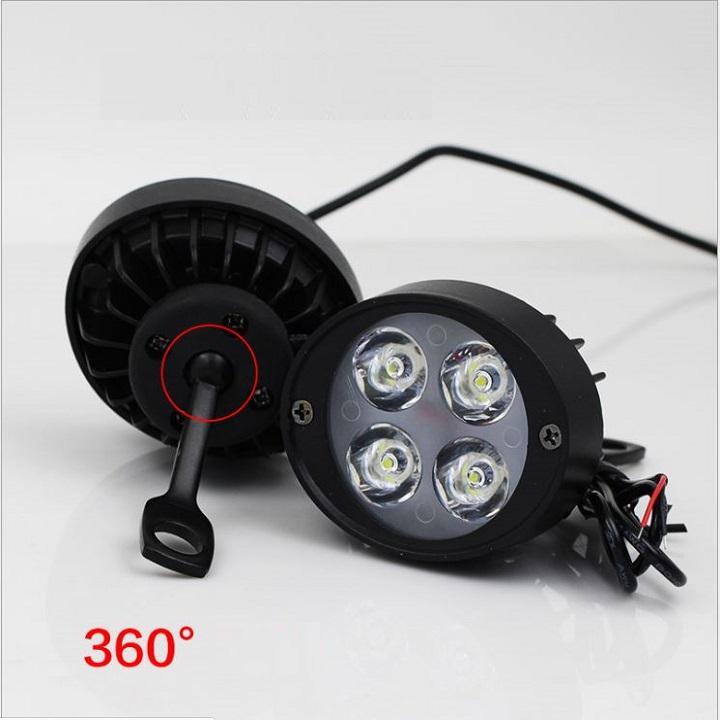 Một đôi Đèn trợ sáng xe máy gắn gương xe máy