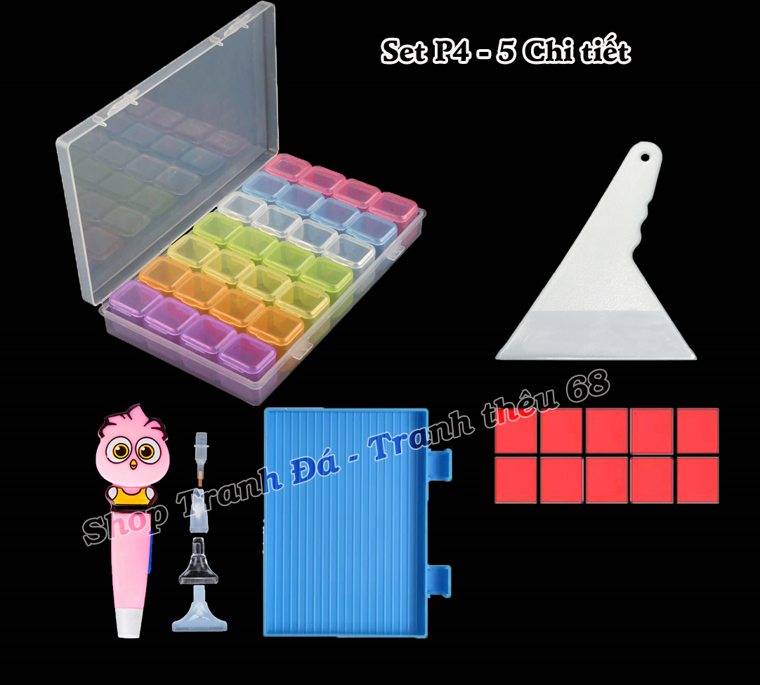 Bút đính đá đa năng chuyên dụng, có đèn phát sáng- Bộ dụng cụ hỗ trợ làm tranh đính đá 5D