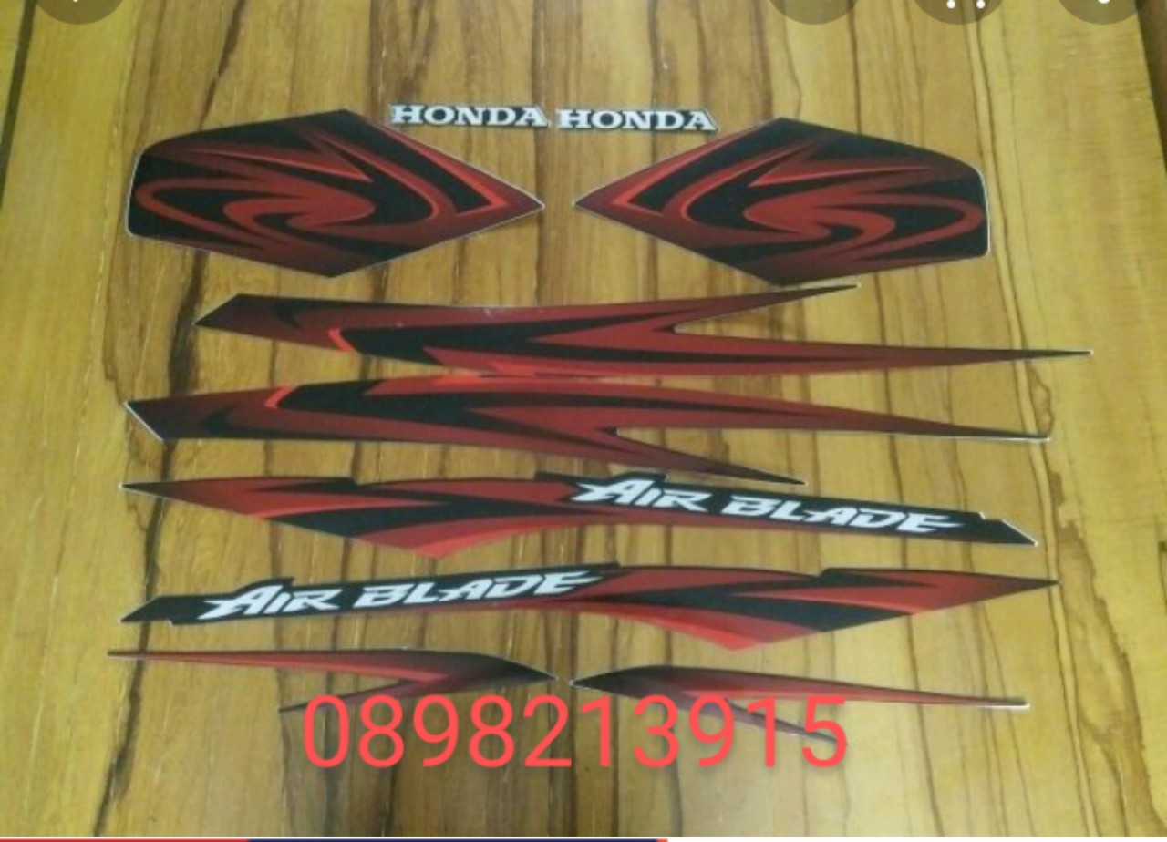 Bộ tem honda Airblade Thái 2008 màu đỏ đen