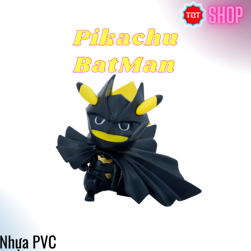 Mô hình đồ chơi Pikachu BatMan để bàn trang trí