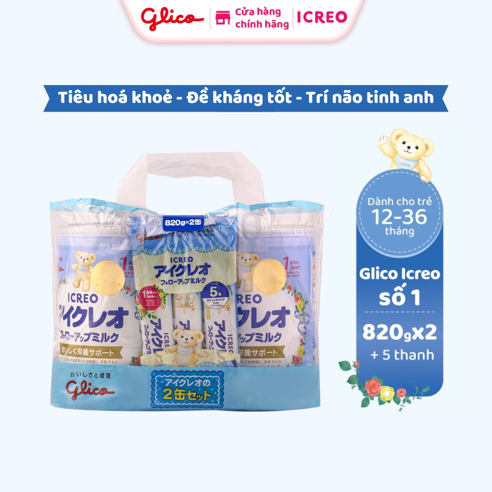 Combo 2 lon sữa Glico Icreo Follow Up Milkdinh dưỡng cho bé