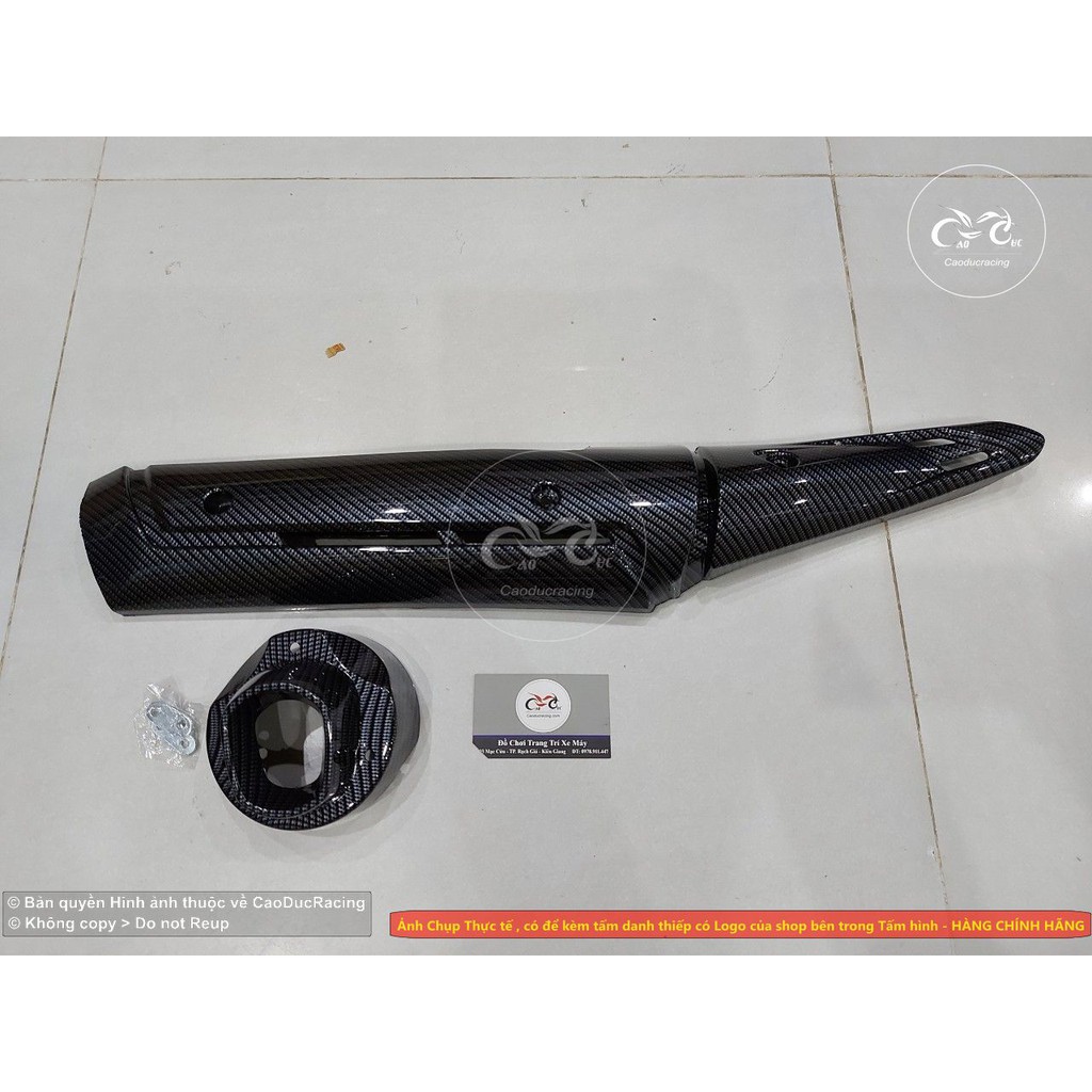 combo ốp pô chụp pô EX150 cacbon mẫu TFX - KÈM PÁT NHƯ HÌNH