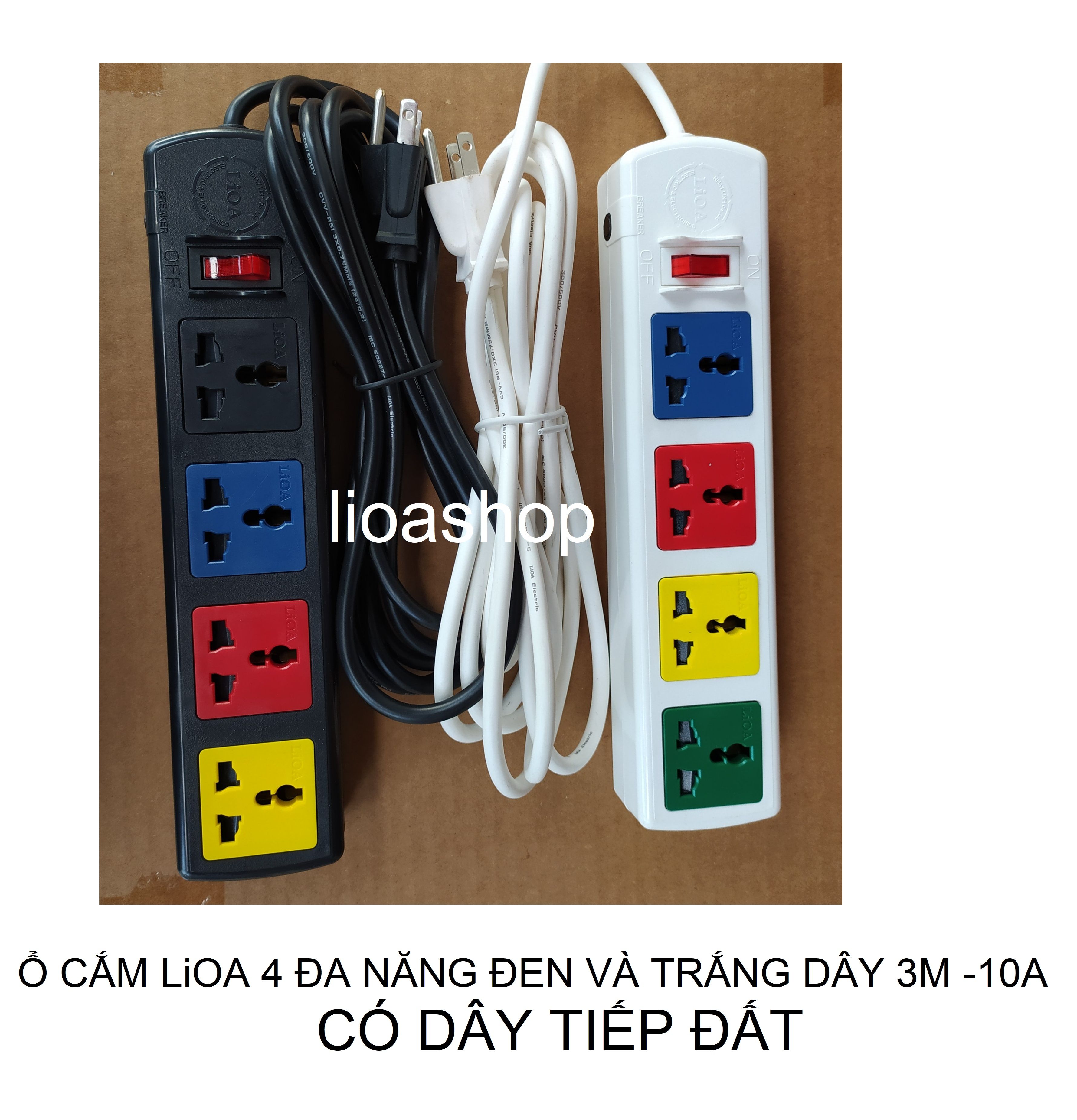 Ổ CẮM ĐIỆN LIOA 4 ĐA NĂNG CÓ DÂY TIẾP ĐẤT.