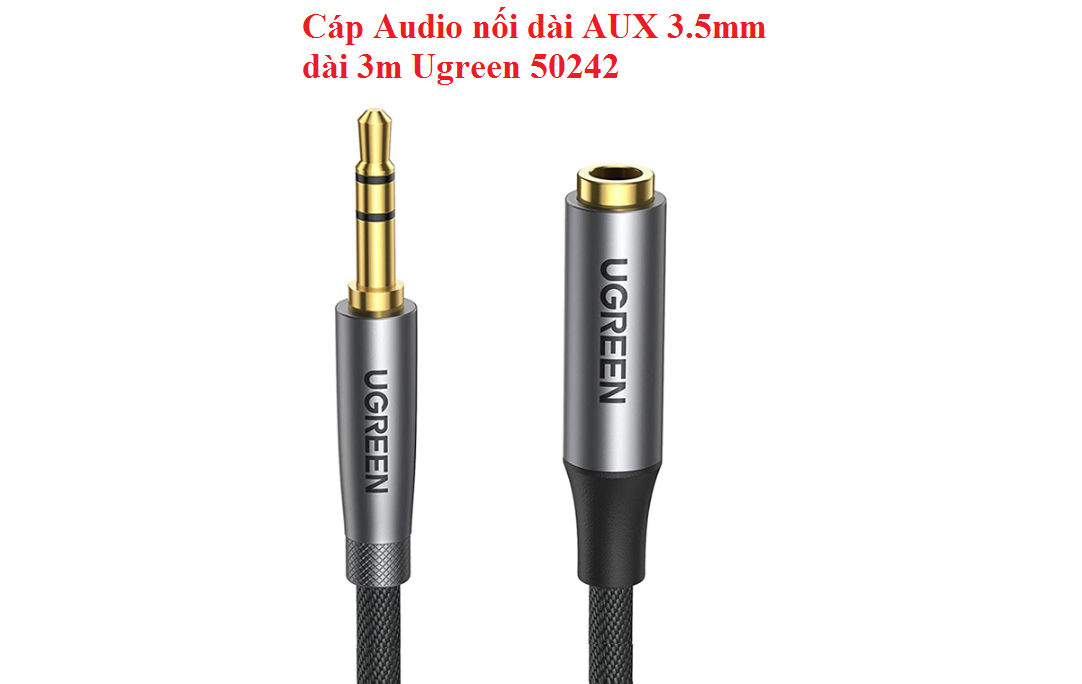 Cáp Audio nối dài AUX 3.5mm Ugreen ( 1m 50238 ,  2m 50241 ,  3m 50242 , 5m 60311 ) Chính Hãng