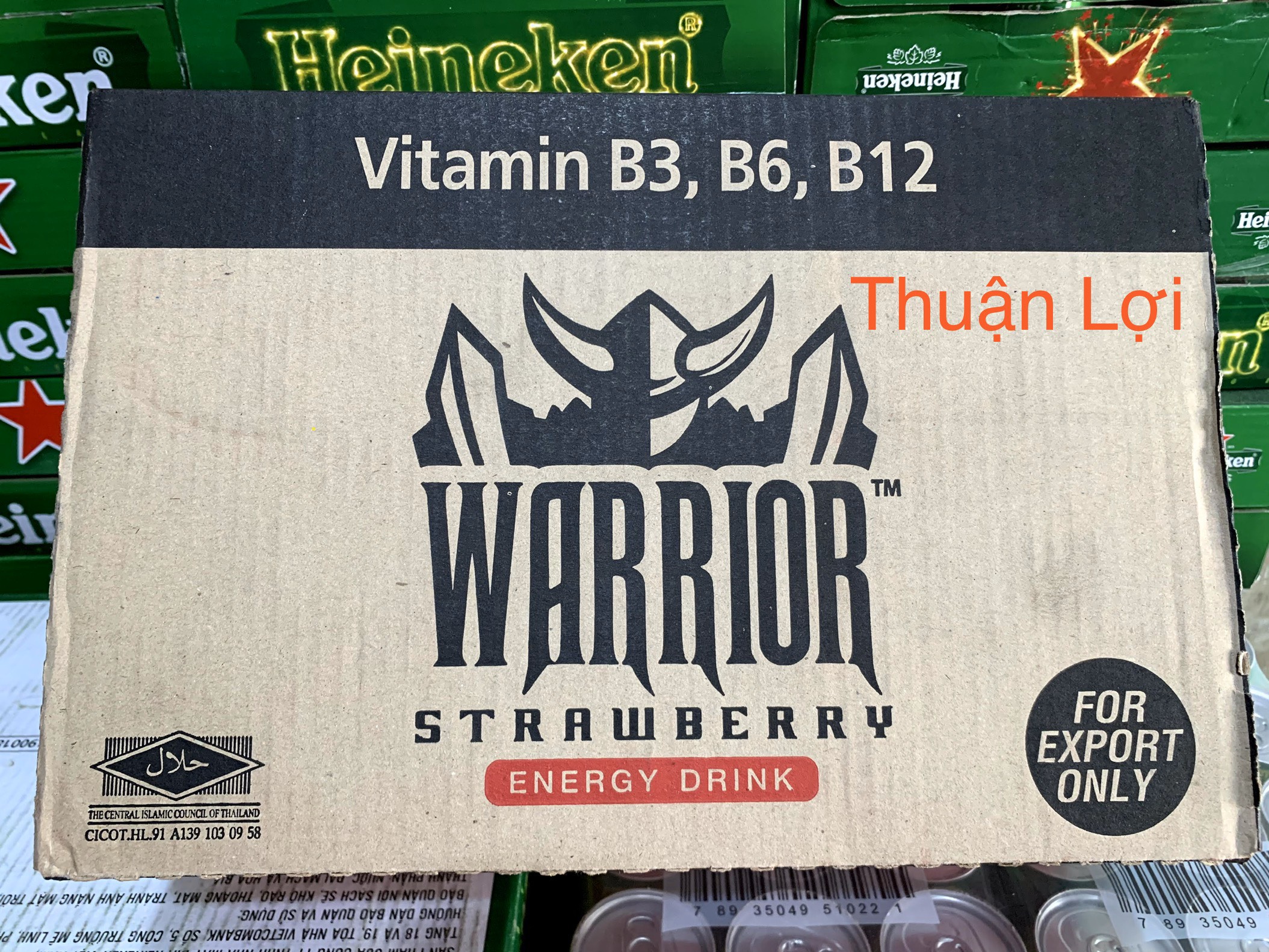 Nước Tăng Lực Vị Dâu Warrior thùng 24 lon 325ml