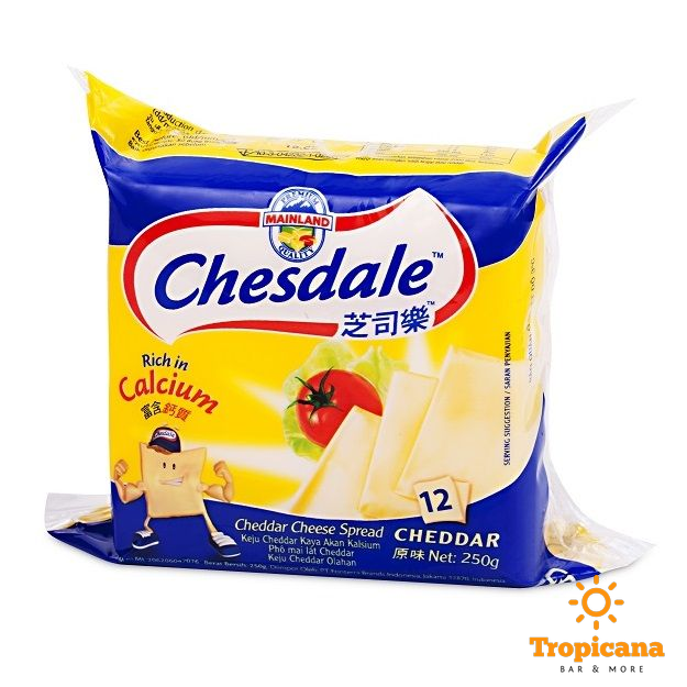 Phô mai Cheddar Chesdale New Zealand vị sữa gói 12 lát - Gói 250g CHỈ GIAO
