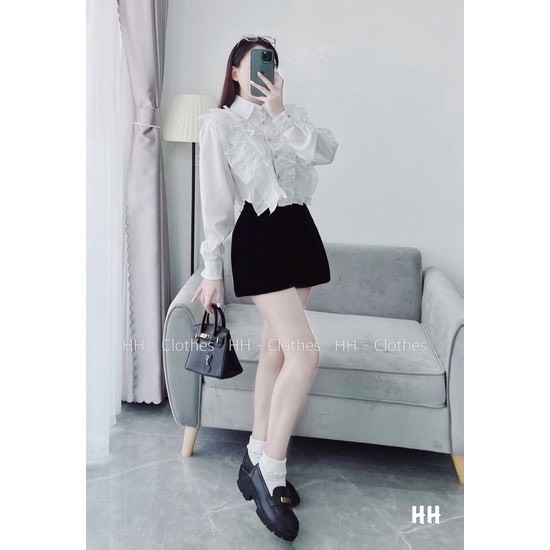ÁO SƠ MI CÔNG SỞ VIỀN BÈO TIỂU THƯ