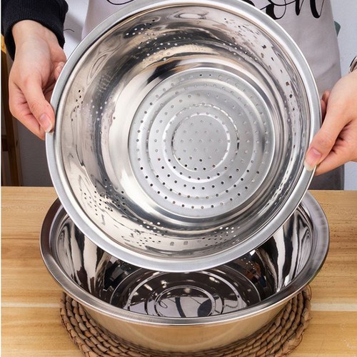 bộ thau rổ inox 5 món