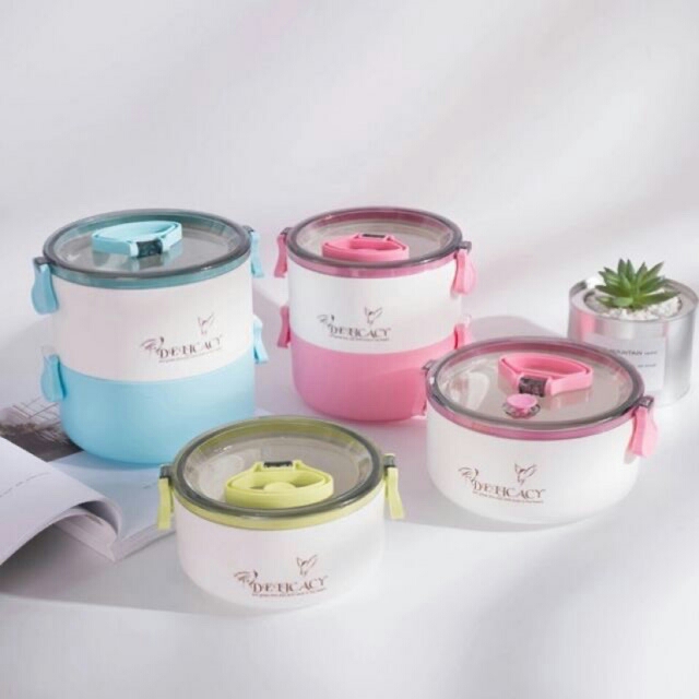 Cặp lồng cơm Bento phong cách Nhật 3 ngăn cao cấp(màu ngẫu nhiên)