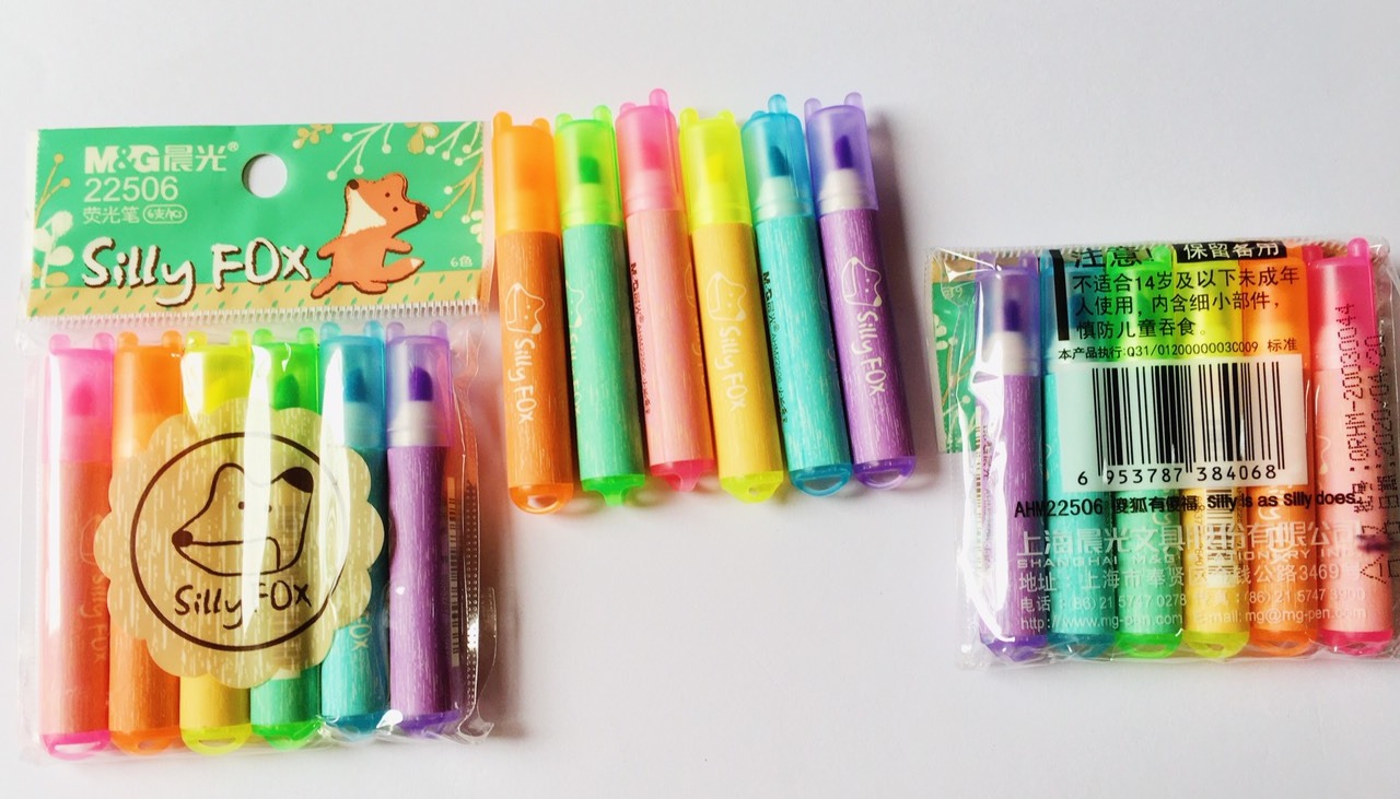 [HCM]Bộ 6 Viết Dạ quang Mini M&G Silly Fox 22506