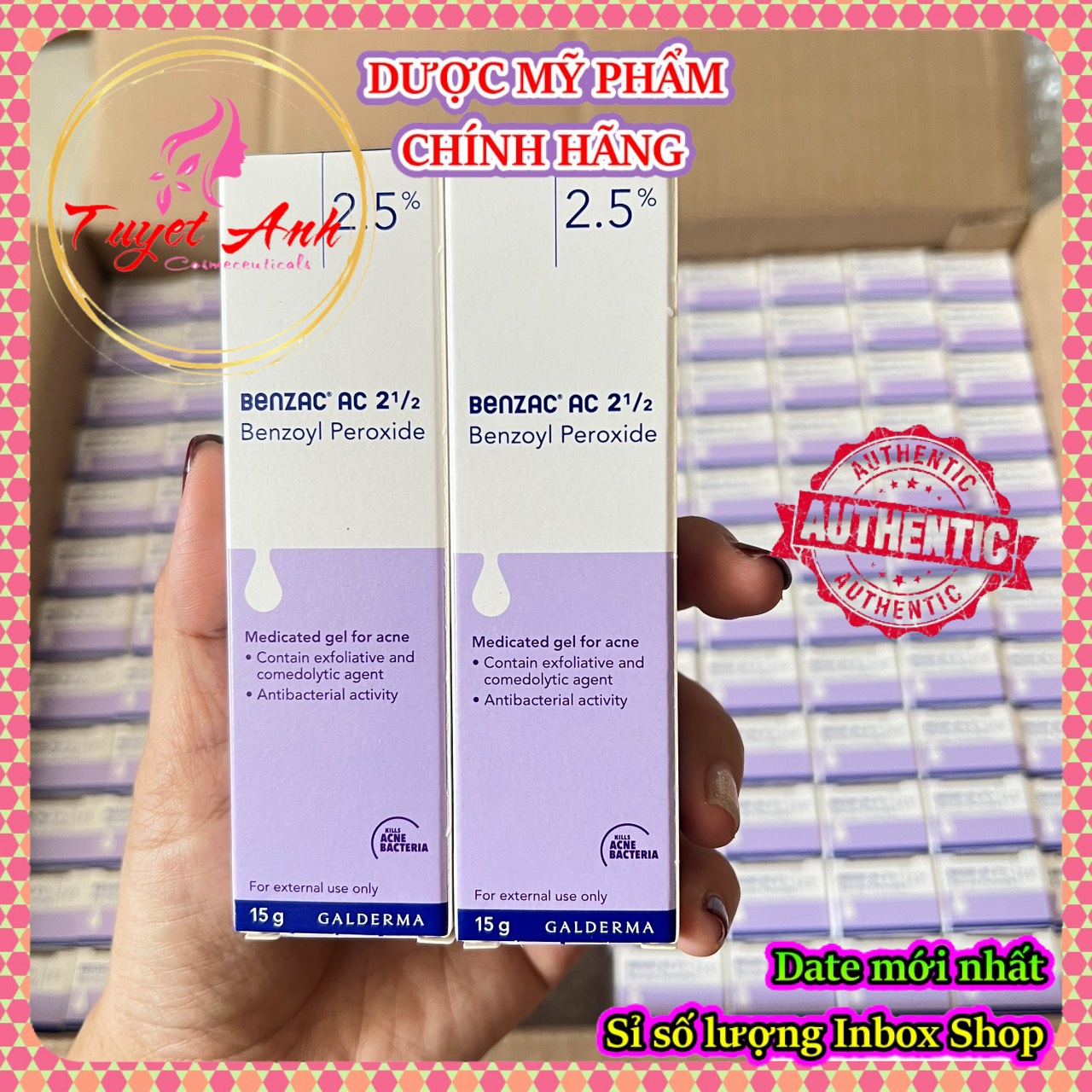 Benzac AC 2.5%, 5% - Kem giảm mụn (Auth - Date mới)
