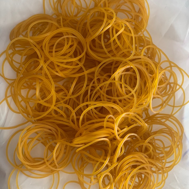 Bịch 50g dây chun cao su, dây chun vàng, đủ size