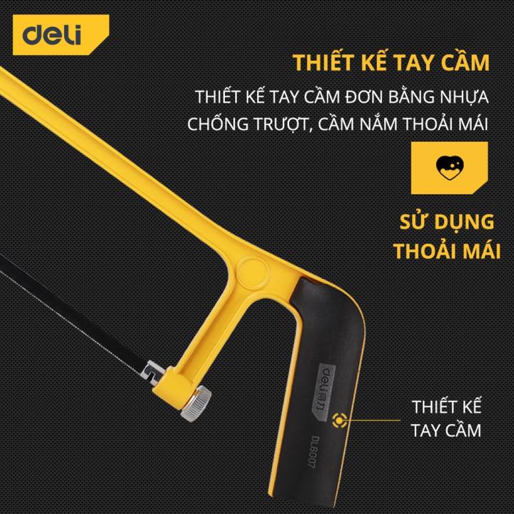 Khung Cưa Cầm Tay Deli Mini 6inch - Nhỏ Gọn, Tiện Lợi, Chất Liệu Chắc Chắn, Tay Cầm Chống Trơn Trượt - DL6007 - Hình ảnh 3