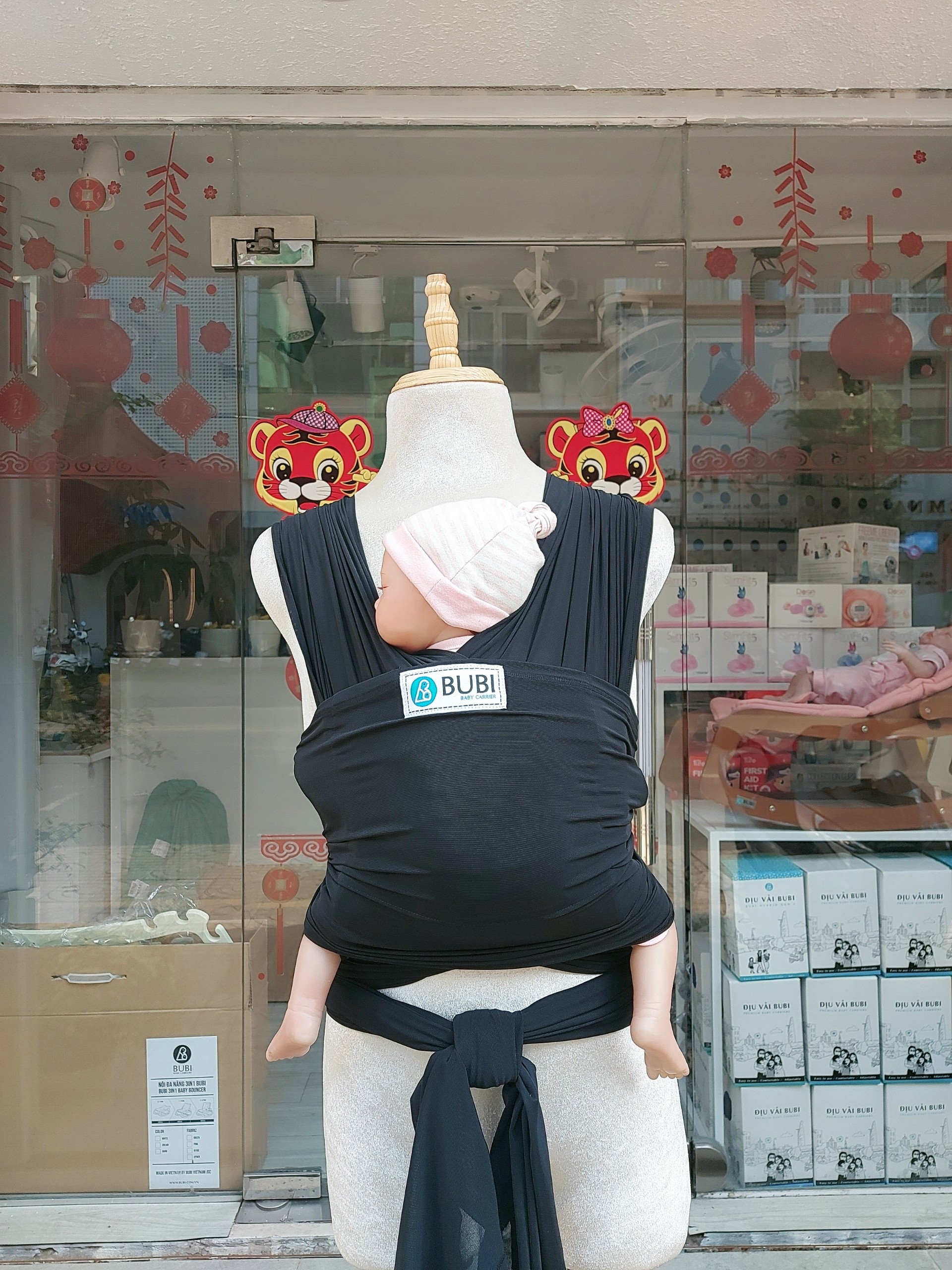 Địu vải BUBI Wrap - Lưới thoáng khí