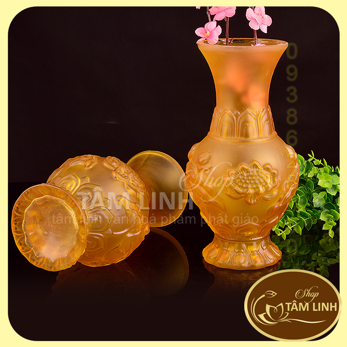 Bình Hoa Thờ Cúng Lưu Ly Vàng - Nhiều Sise