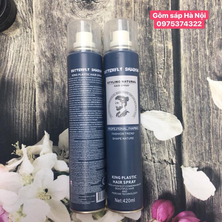 Gôm Xịt Tóc Butterfly Shadow  Xanh 420ml Giữ Nếp Tốt