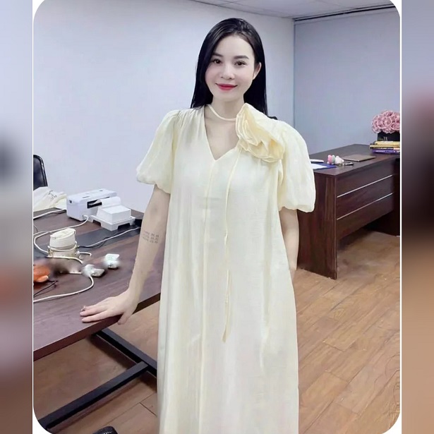 Đầm váy bầu dự tiệc tiểu thư sang chảnh chất đẹp - đầm bầu công sở thời trang thiết kế