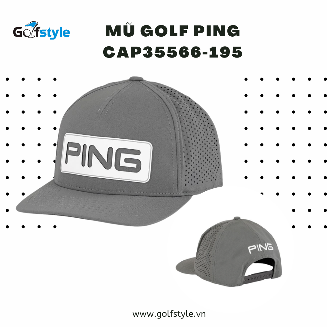 Mũ Golf PING CAP35566 Màu Đen, Trắng, Xám, Xanh Navy