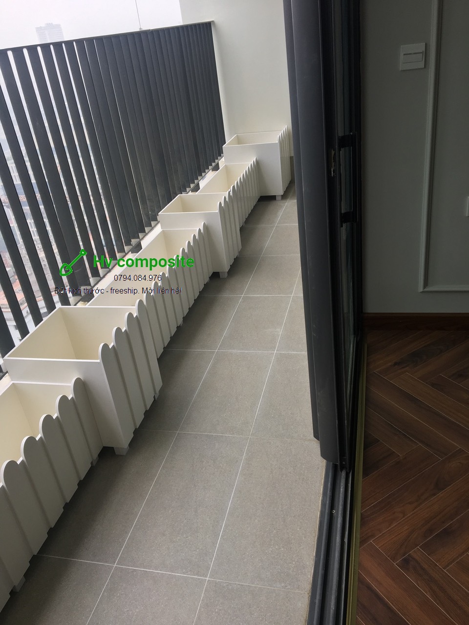Chậu composite mẫu sole cao thấp [ có tặng kèm chân đế ]