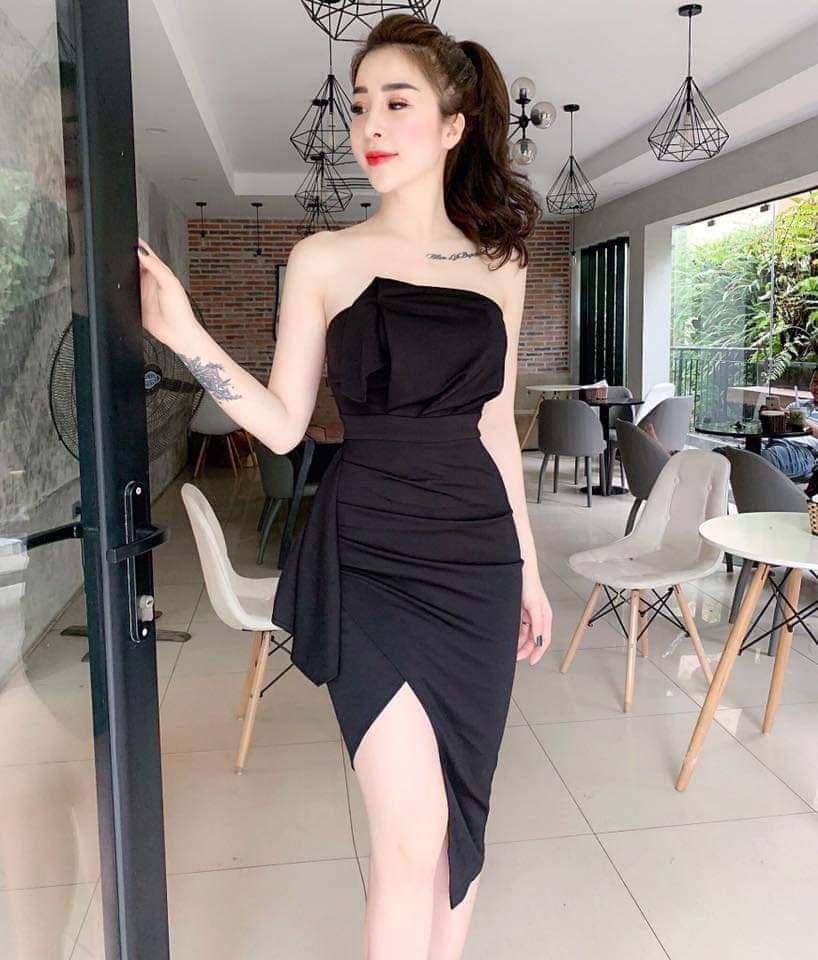 set váy xẻ đùi - QH