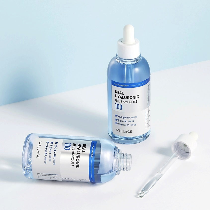 Serum HA tươi + B5 Wellage Rea Hyaluronic Blue Ampoule