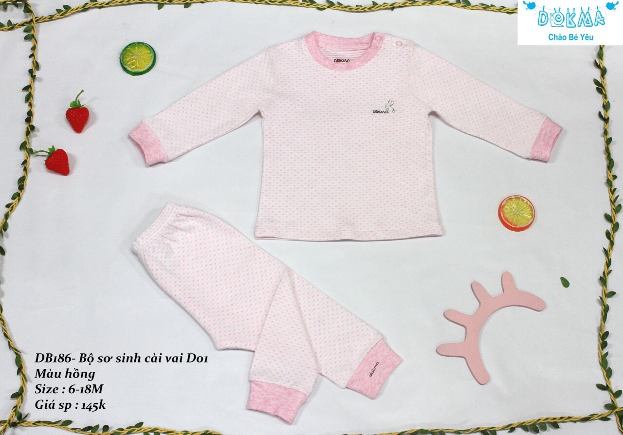 Bộ chấm bi dài tay nỉ Dokma (sz 6-18m) DB186