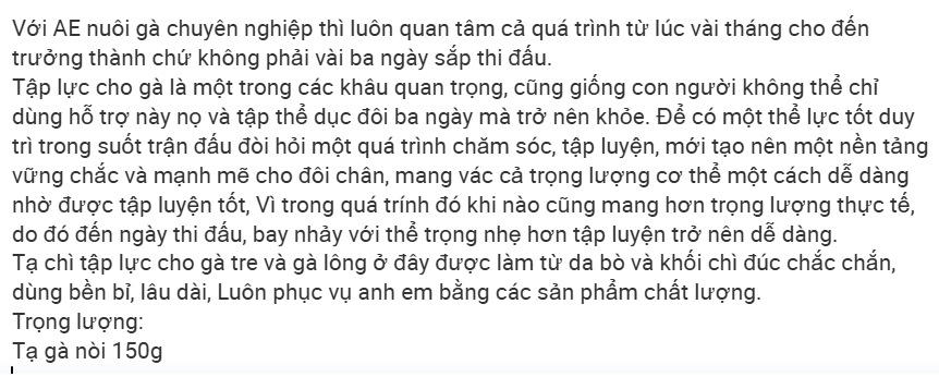 tạ chì đeo chân gà tre gà nòi tập lực150g