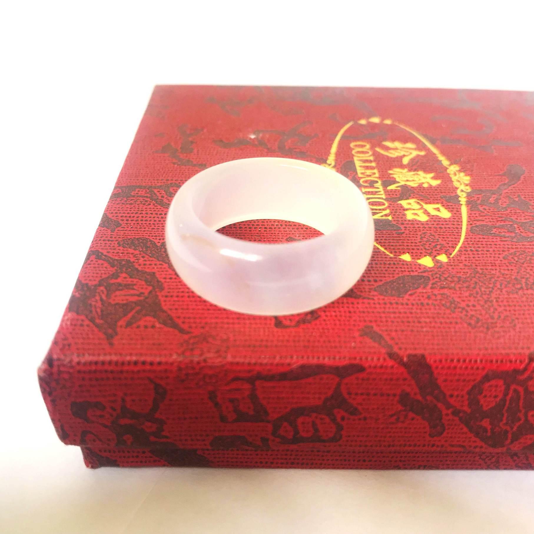 Nhẫn mã não trắng tự nhiên - ni 19mm