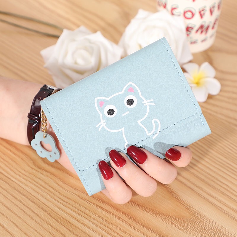 Ví ngắn nữ mini cầm tay hình mèo 454 siêu dễ thương