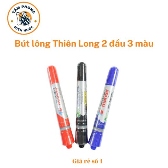 Bút lông dầu 2 đầu 3 màu   viết mã sản phẩm đánh dấu không trôi mực