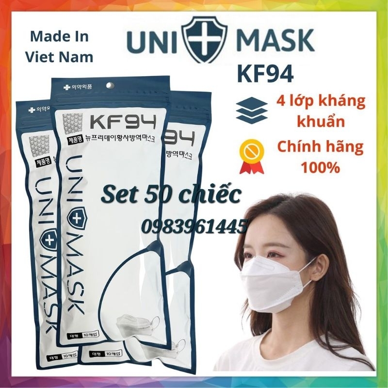Bán Giá Sỉ Thùng 300 chiếc khẩu trang y tế 4D mask KF94 UNI MASK cao cấp